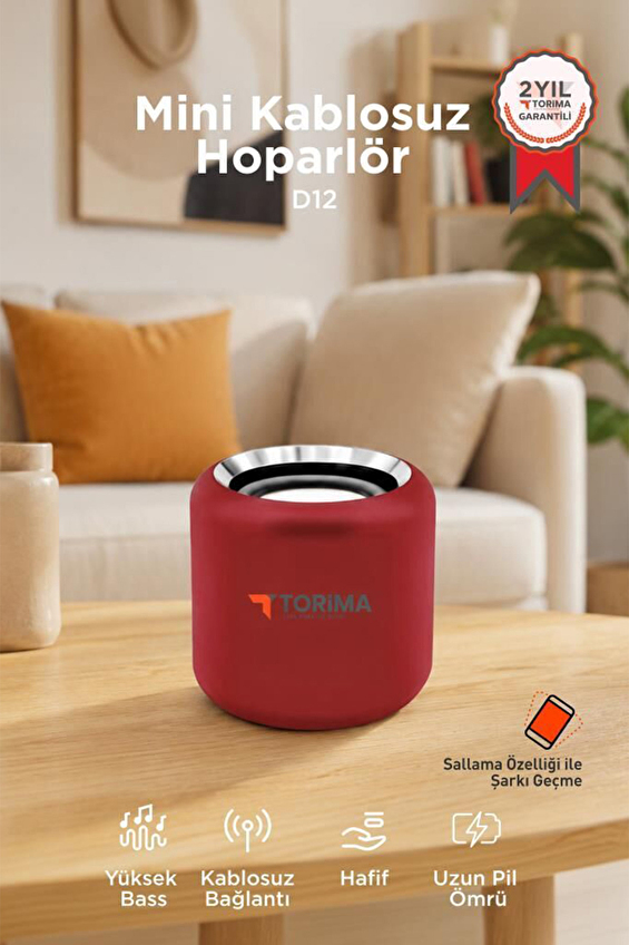 Torima Bluetooth Mini Speaker D12 Kırmızı