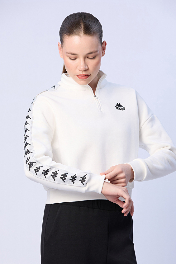 Kappa Kadın Sweatshirt 33283VW 001 Beyaz Kappa Kadın Sweatshirt 33283VW 001 Beyaz