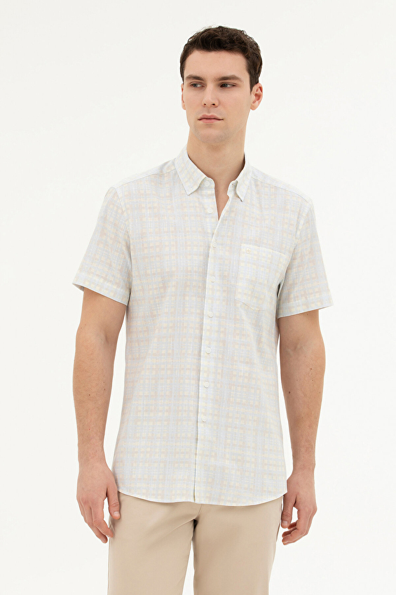 Pierre Cardin Regular Fit Kısa Kol Düğmeli Yaka Erkek Gömlek 1852153 Gri Pierre Cardin Regular Fit Kısa Kol Düğmeli Yaka Erkek Gömlek 1852153 Gri