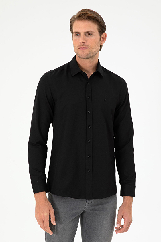 Pierre Cardin Slim Fit Uzun Kol Klasik Yaka Erkek Gömlek 1976566 Siyah Pierre Cardin Slim Fit Uzun Kol Klasik Yaka Erkek Gömlek 1976566 Siyah