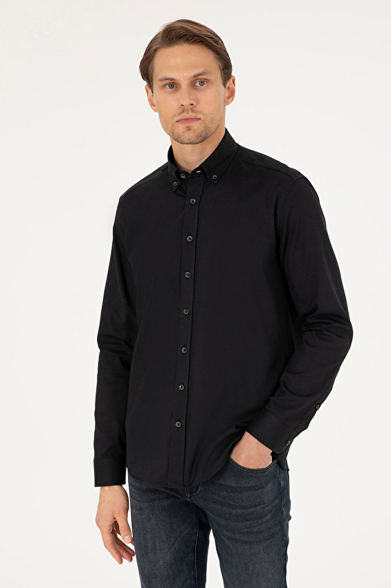 Pierre Cardin Regular Fit Düğmelı Yaka Uzun Kol Erkek Gömlek 1976582 Siyah Pierre Cardin Regular Fit Düğmelı Yaka Uzun Kol Erkek Gömlek 1976582 Siyah
