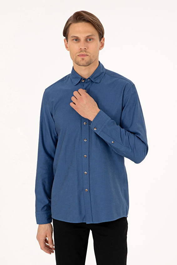 Pierre Cardin Slim Fit Alttan Biritli Yaka Uzun Kol Erkek Gömlek 1969610 Mavi Pierre Cardin Slim Fit Alttan Biritli Yaka Uzun Kol Erkek Gömlek 1969610 Mavi