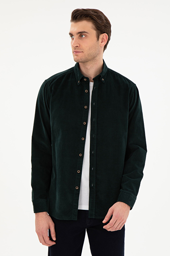 Pierre Cardin Alttan Biritli Yaka Regular Fit Uzun Kol Erkek Gömlek 1958457 Yeşil Pierre Cardin Alttan Biritli Yaka Regular Fit Uzun Kol Erkek Gömlek 1958457 Yeşil