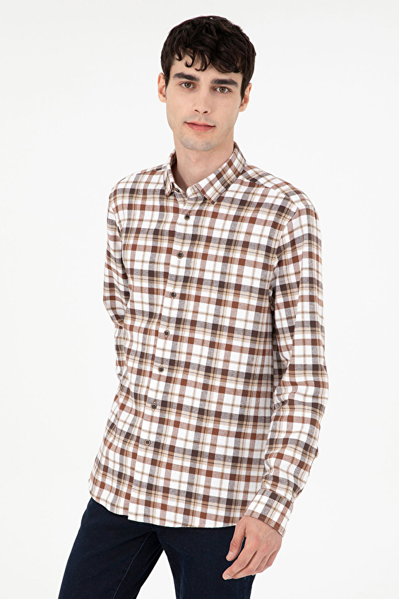 Pierre Cardin Alttan Biritli Yaka Regular Fit Uzun Kol Erkek Gömlek 1969792 Kahve Pierre Cardin Alttan Biritli Yaka Regular Fit Uzun Kol Erkek Gömlek 1969792 Kahve