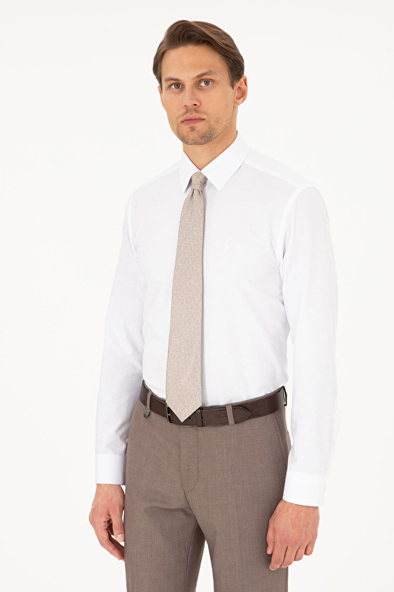 Pierre Cardin Slim Fit Uzun Kol Yarım İtalyan Yaka Erkek Gömlek 1976530 Beyaz Pierre Cardin Slim Fit Uzun Kol Yarım İtalyan Yaka Erkek Gömlek 1976530 Beyaz