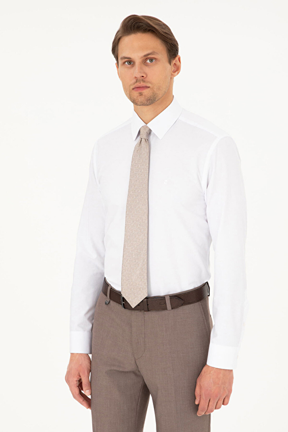 Pierre Cardin Slim Fit Uzun Kol Yarım İtalyan Yaka Erkek Gömlek 1976530 Beyaz Pierre Cardin Slim Fit Uzun Kol Yarım İtalyan Yaka Erkek Gömlek 1976530 Beyaz