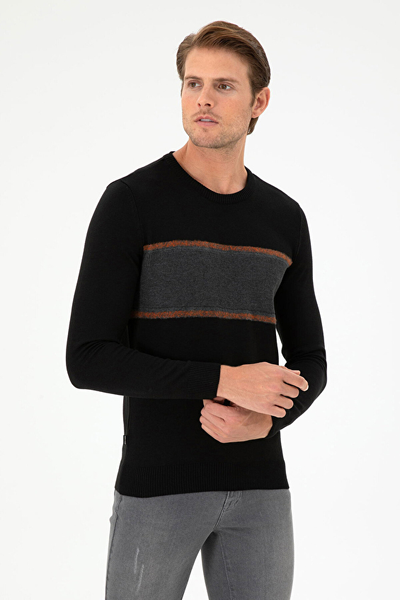 Pierre Cardin Slim Fit Bisiklet Yaka Uzun Kol Erkek Triko 1955104 Siyah Pierre Cardin Slim Fit Bisiklet Yaka Uzun Kol Erkek Triko 1955104 Siyah