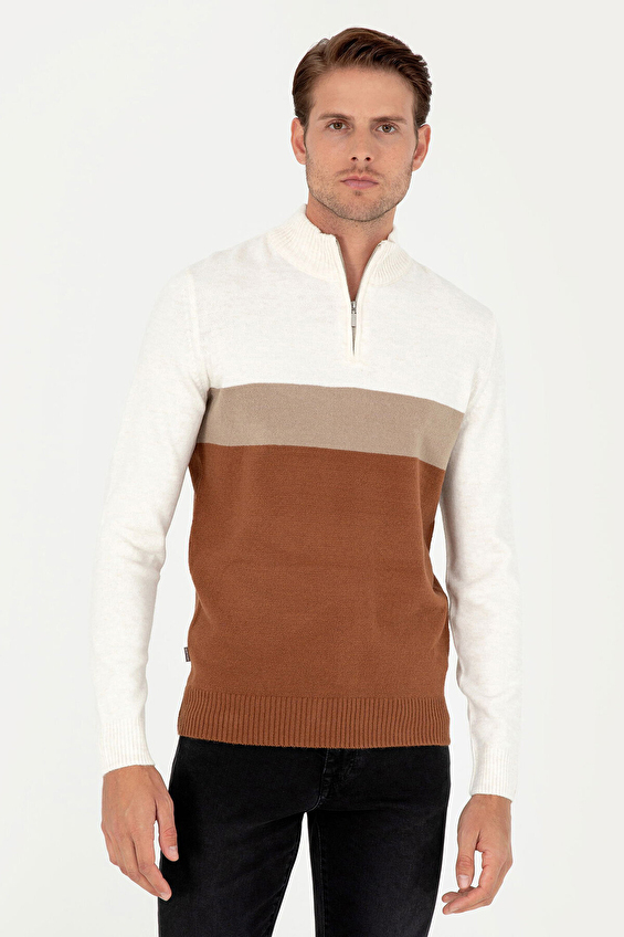 Pierre Cardin Slim Fit Fermuarlı Dik Yaka Uzun Kol Erkek Triko 1960397 Kahve Pierre Cardin Slim Fit Fermuarlı Dik Yaka Uzun Kol Erkek Triko 1960397 Kahve