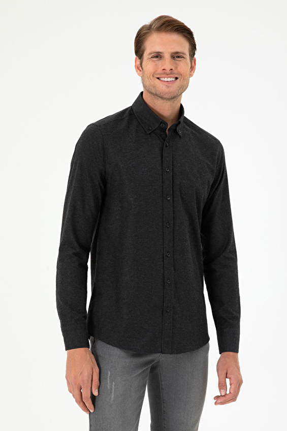 Pierre Cardin Regular Fit Düğmelı Yaka Uzun Kol Erkek Gömlek 1960022 Siyah Pierre Cardin Regular Fit Düğmelı Yaka Uzun Kol Erkek Gömlek 1960022 Siyah