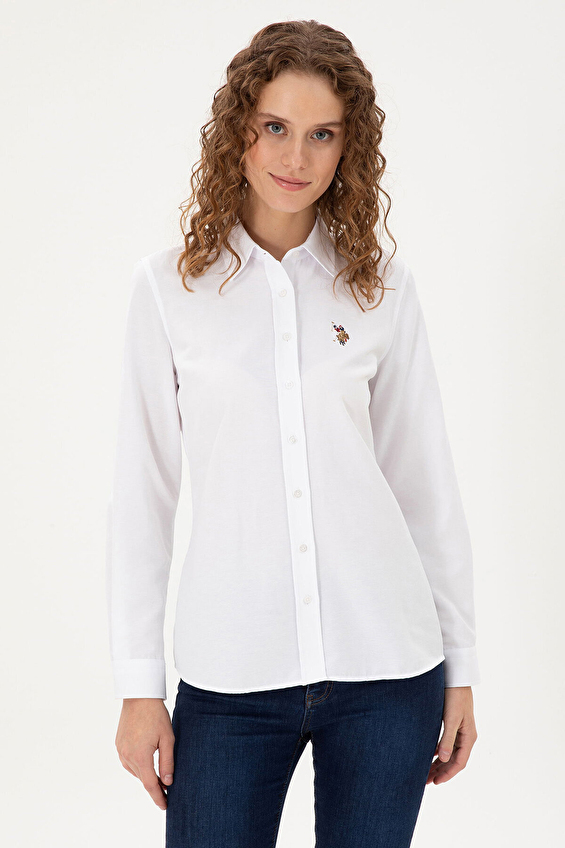 U.S. Polo Assn. Slim Fit Uzun Kollu Kadın Gömlek 1961448 VR013 Beyaz U.S. Polo Assn. Slim Fit Uzun Kollu Kadın Gömlek 1961448 VR013 Beyaz