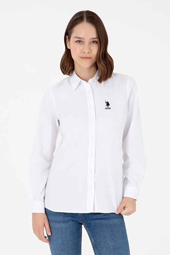 U.S. Polo Assn. Slim Fit Uzun Kollu Kadın Gömlek 1961416 VR013 Beyaz U.S. Polo Assn. Slim Fit Uzun Kollu Kadın Gömlek 1961416 VR013 Beyaz