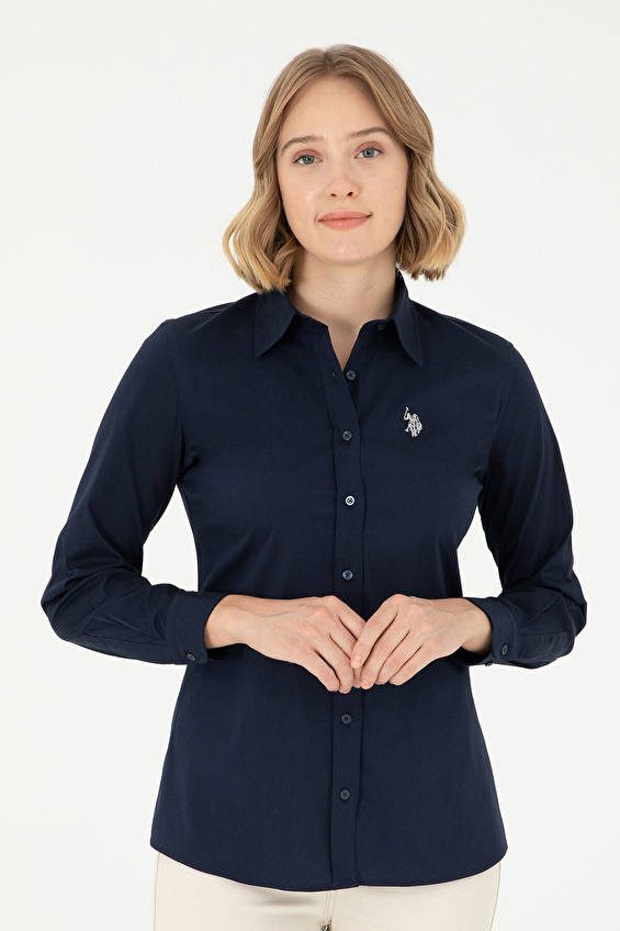 U.S. Polo Assn. Slim Fit Uzun Kollu Kadın Gömlek 1961333 VR033 Lacivert U.S. Polo Assn. Slim Fit Uzun Kollu Kadın Gömlek 1961333 VR033 Lacivert