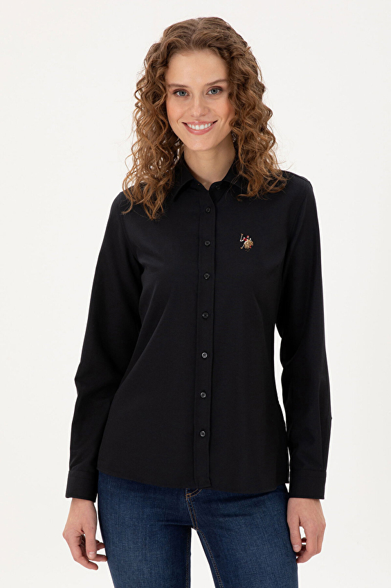 U.S. Polo Assn. Slim Fit Uzun Kollu Kadın Gömlek 1961448 VR046 Siyah U.S. Polo Assn. Slim Fit Uzun Kollu Kadın Gömlek 1961448 VR046 Siyah