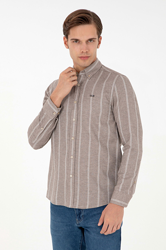 U.S. Polo Assn. Slim Fit Erkek Gömlek 1959517 Kahve U.S. Polo Assn. Slim Fit Erkek Gömlek 1959517 Kahve