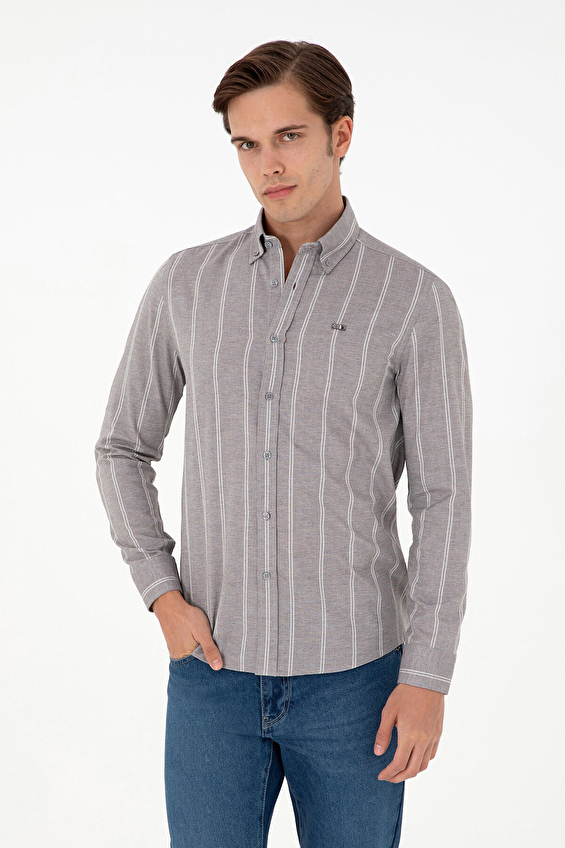 U.S. Polo Assn. Slim Fit Erkek Gömlek 1959517 Gri U.S. Polo Assn. Slim Fit Erkek Gömlek 1959517 Gri