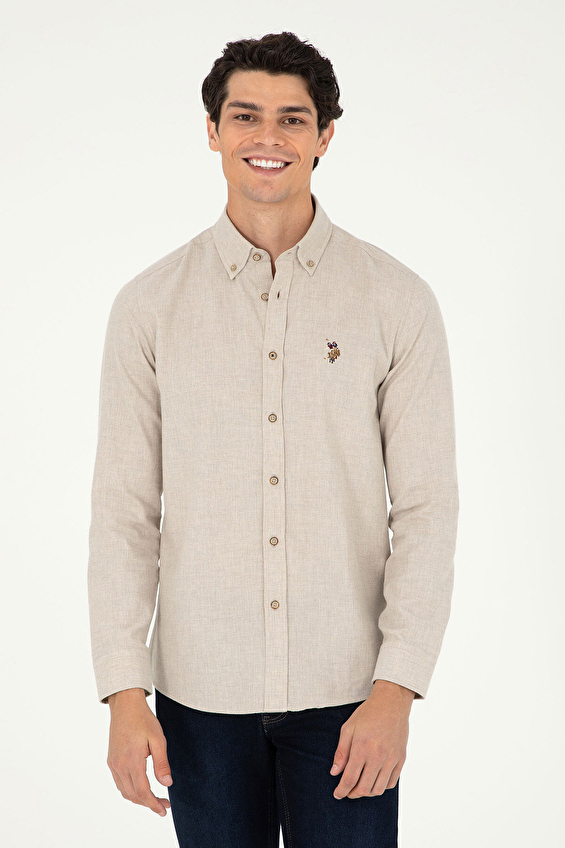 U.S. Polo Assn. Slim Fit Erkek Gömlek 1962144 Bej U.S. Polo Assn. Slim Fit Erkek Gömlek 1962144 Bej