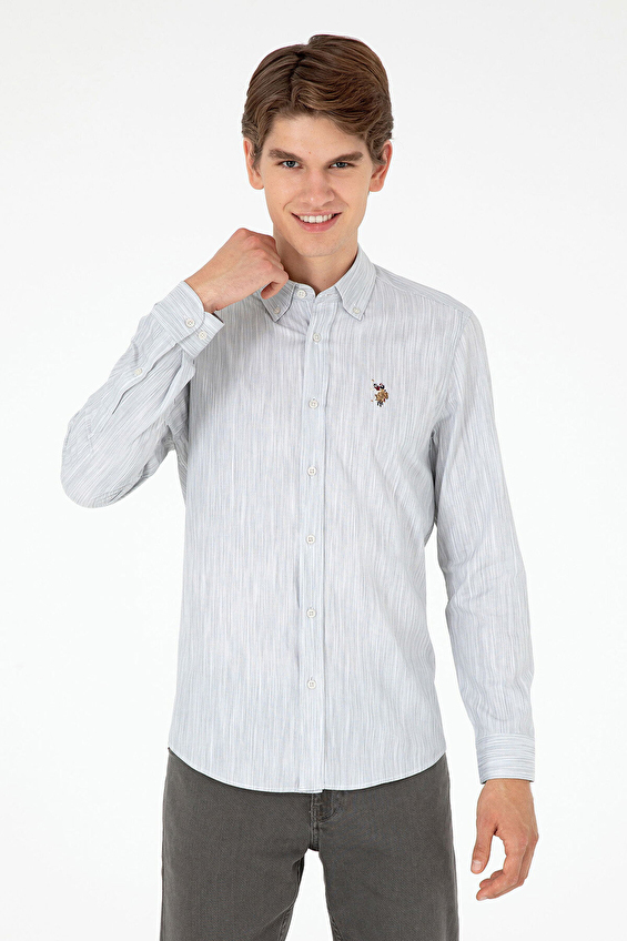 U.S. Polo Assn. Slim Fit Erkek Gömlek 1959046 Gri U.S. Polo Assn. Slim Fit Erkek Gömlek 1959046 Gri