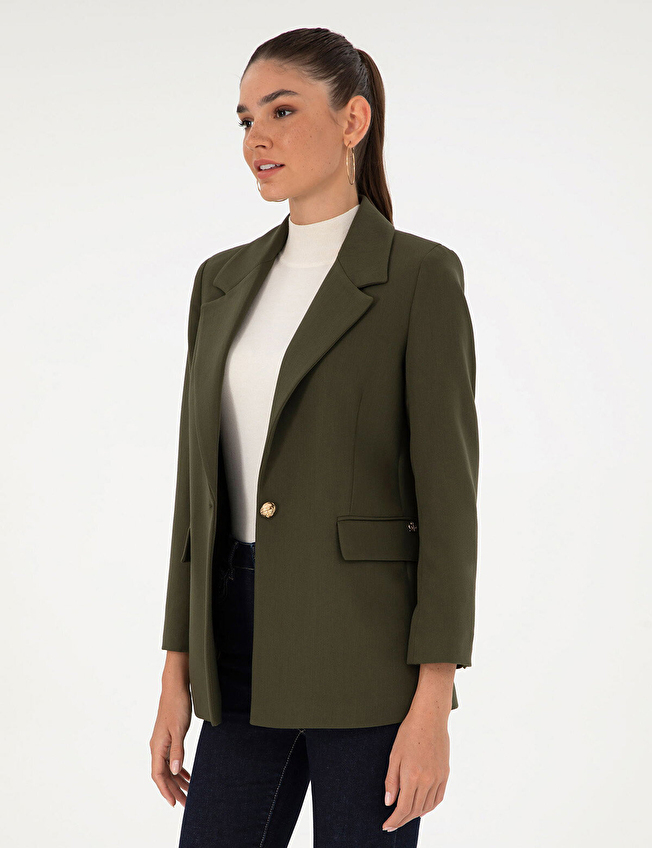 Pierre Cardin Comfort Fit Uzun Kollu Kadın Ceket 1944401 VR027 Yeşil Pierre Cardin Comfort Fit Uzun Kollu Kadın Ceket 1944401 VR027 Yeşil