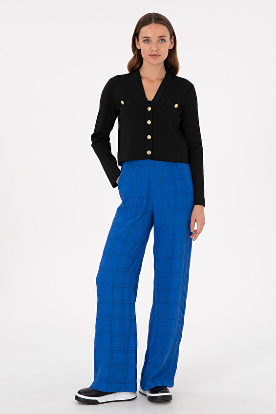 Pierre Cardin Bol Paça Loose Fit Yüksek Bel Kadın Pantolon 1950040 VR045 Mavi Pierre Cardin Bol Paça Loose Fit Yüksek Bel Kadın Pantolon 1950040 VR045 Mavi