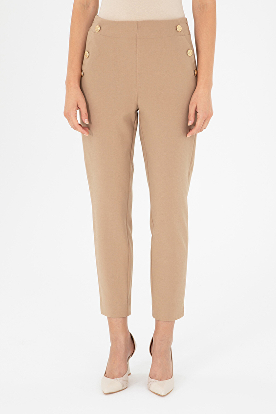 Pierre Cardin Dar Paça Yüksek Bel Cropped Fit Kadın Pantolon 1944301 VR011 Bej Pierre Cardin Dar Paça Yüksek Bel Cropped Fit Kadın Pantolon 1944301 VR011 Bej