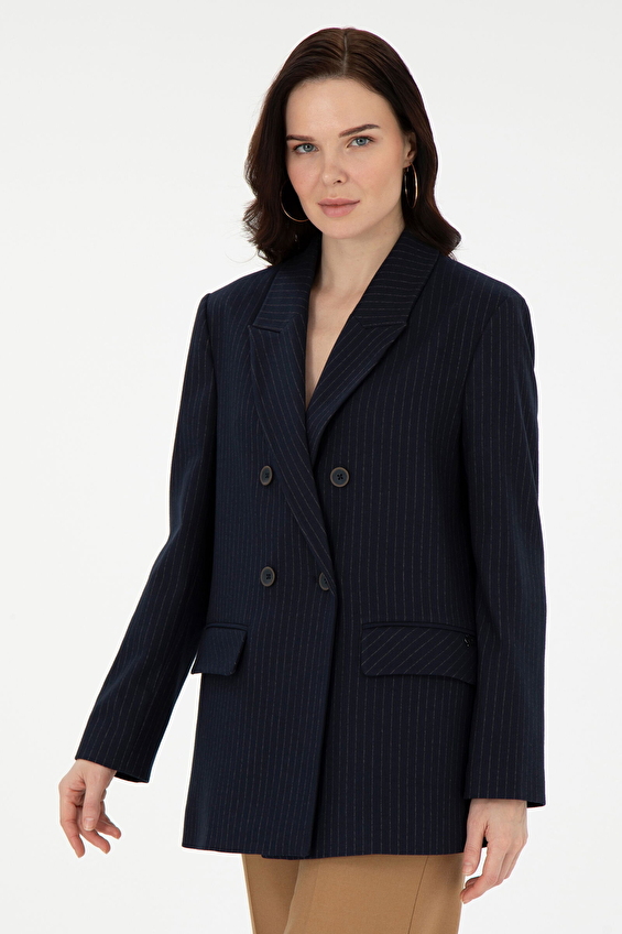 Pierre Cardin Comfort Fit Uzun Kollu Kadın Ceket 1944462 VR033 Lacivert Pierre Cardin Comfort Fit Uzun Kollu Kadın Ceket 1944462 VR033 Lacivert