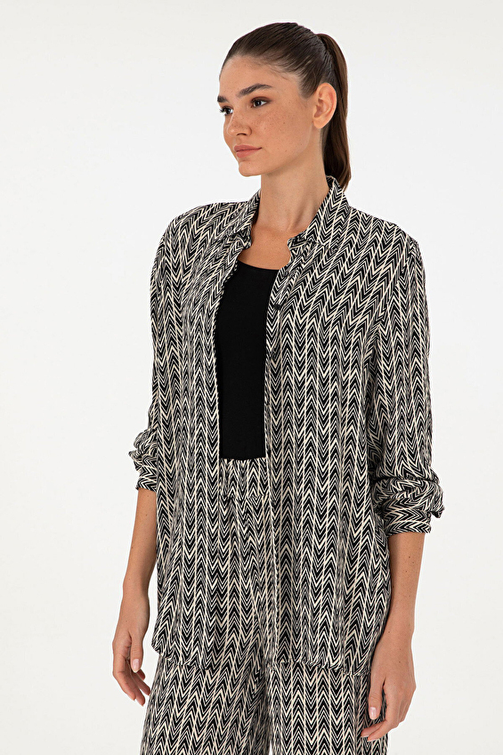 Pierre Cardin Gömlek Yaka Comfort Fit Kadın Gömlek 1947832 VR046 Siyah Pierre Cardin Gömlek Yaka Comfort Fit Kadın Gömlek 1947832 VR046 Siyah