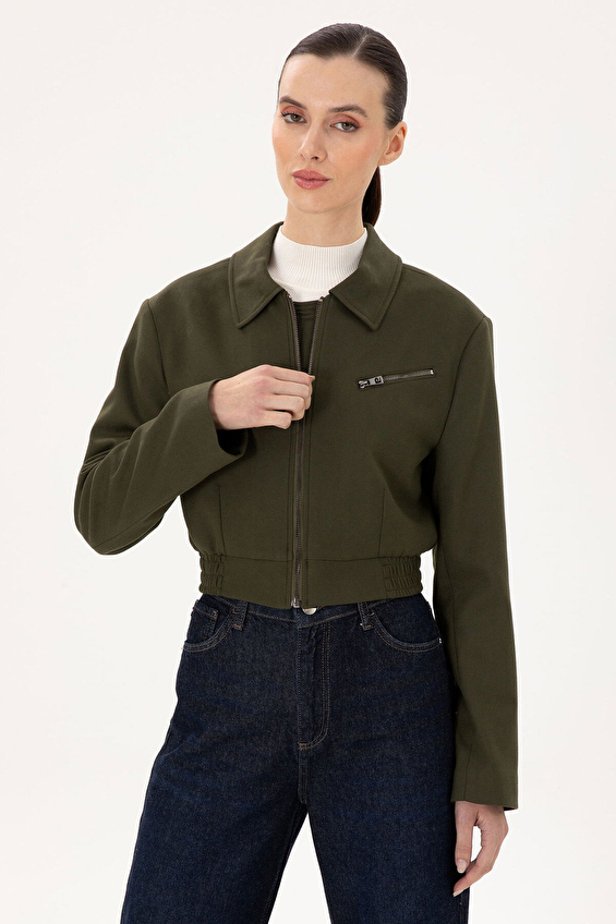 Pierre Cardin Crop Fit Uzun Kollu Kadın Ceket 1946612 VR027 Yeşil Pierre Cardin Crop Fit Uzun Kollu Kadın Ceket 1946612 VR027 Yeşil