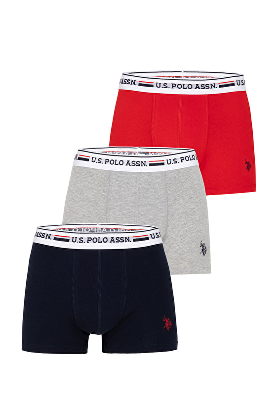 U.S. Polo Assn. Erkek 3'lü Boxer 3BDZKGL24SK VR030 Kırmızı U.S. Polo Assn. Erkek 3'lü Boxer 3BDZKGL24SK VR030 Kırmızı