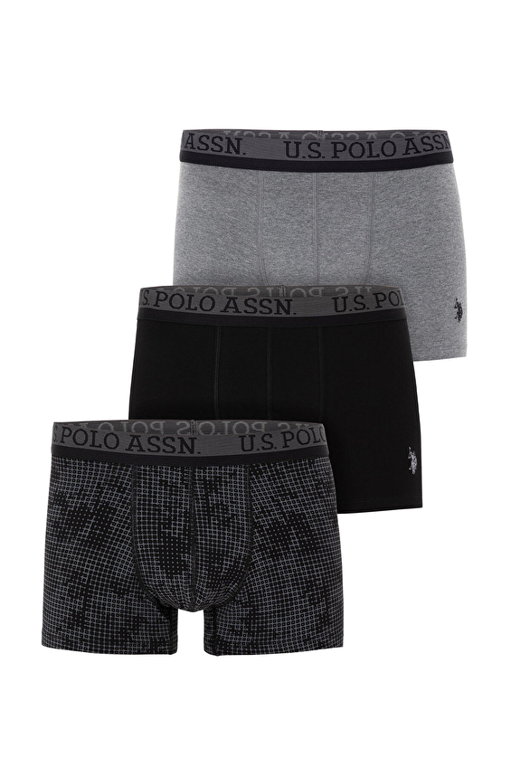 U.S. Polo Assn. Erkek 3'lü Boxer 3BMDSGS24K VR046 Siyah U.S. Polo Assn. Erkek 3'lü Boxer 3BMDSGS24K VR046 Siyah