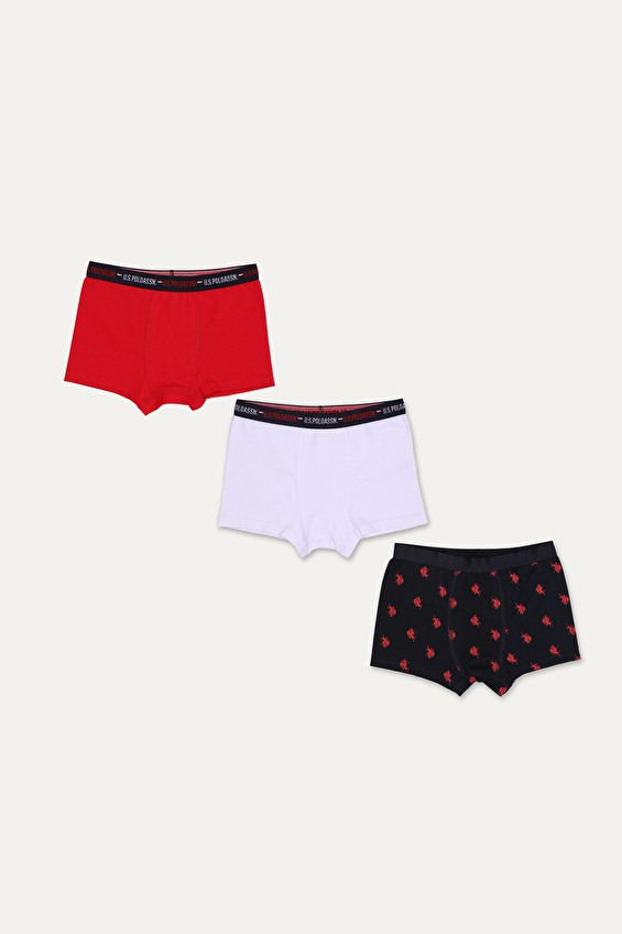 U.S. Polo Assn. Erkek Çocuk 3'lü Boxer US1374 24K KRMZ Kırmızı U.S. Polo Assn. Erkek Çocuk 3'lü Boxer US1374 24K KRMZ Kırmızı