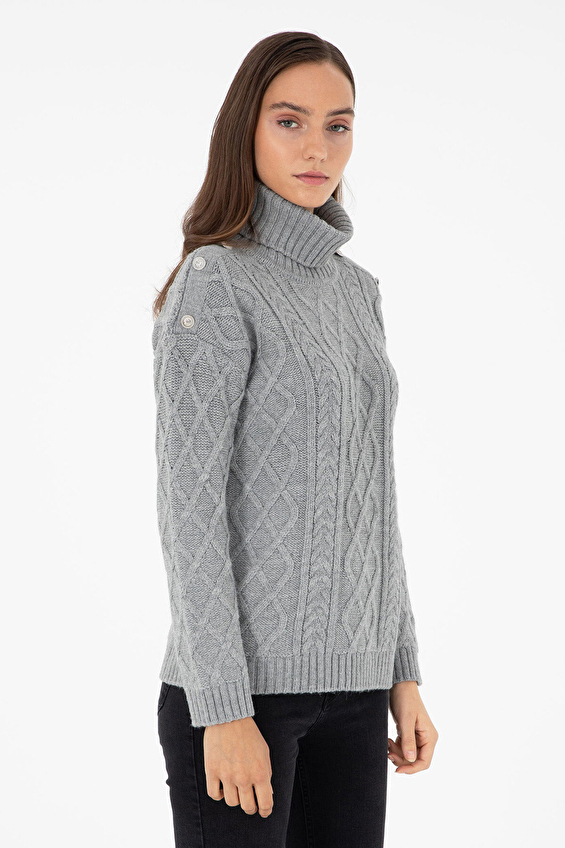 Pierre Cardin Regular Fit Uzun Kollu Kadın Kazak 2013679 VR086 Gri Pierre Cardin Regular Fit Uzun Kollu Kadın Kazak 2013679 VR086 Gri