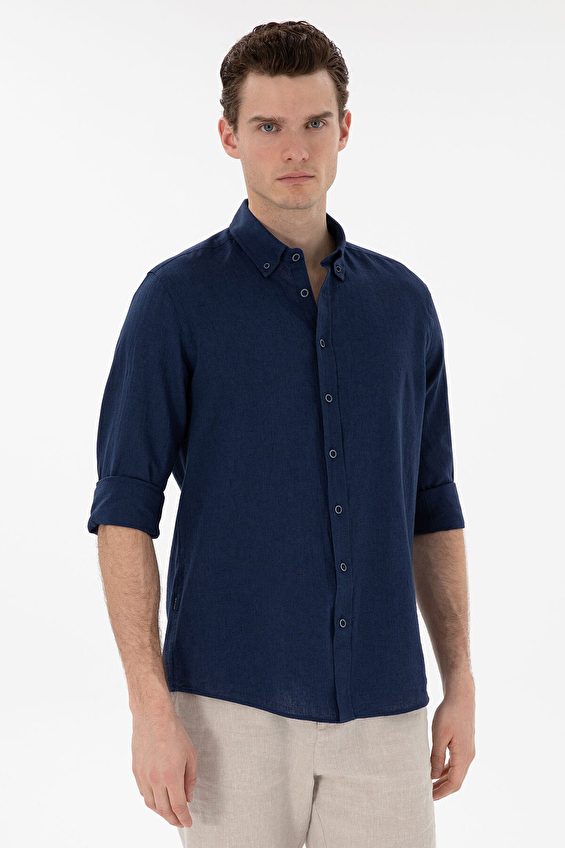Pierre Cardin Regular Fit Uzun Kol Erkek Gömlek 2137037 Lacivert Pierre Cardin Regular Fit Uzun Kol Erkek Gömlek 2137037 Lacivert