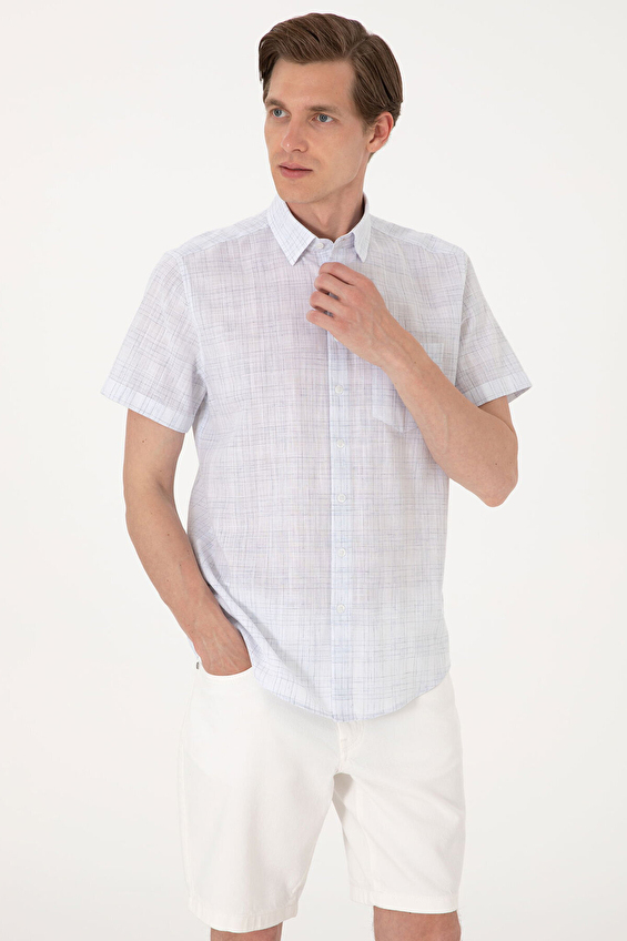 Pierre Cardin Regular Fit Kısa Kol Erkek Gömlek 2118035 Mavi Pierre Cardin Regular Fit Kısa Kol Erkek Gömlek 2118035 Mavi