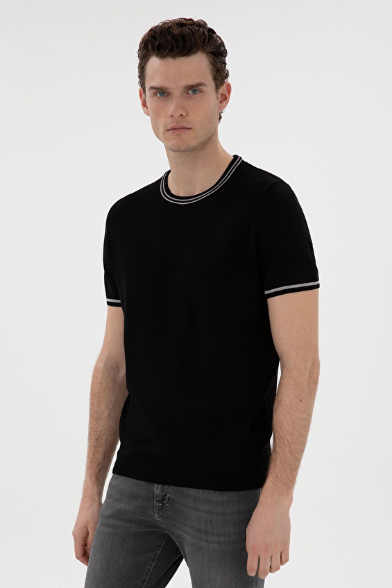 Pierre Cardin Slim Fit Kısa Kol Erkek Kazak 2119306 Siyah Pierre Cardin Slim Fit Kısa Kol Erkek Kazak 2119306 Siyah