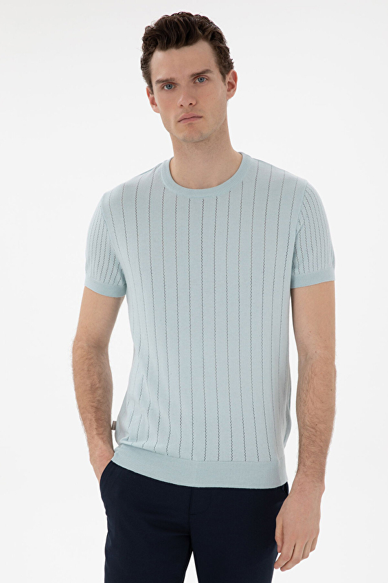 Pierre Cardin Regular Fit Kısa Kol Erkek Kazak 2119434 Su yeşili Pierre Cardin Regular Fit Kısa Kol Erkek Kazak 2119434 Su yeşili