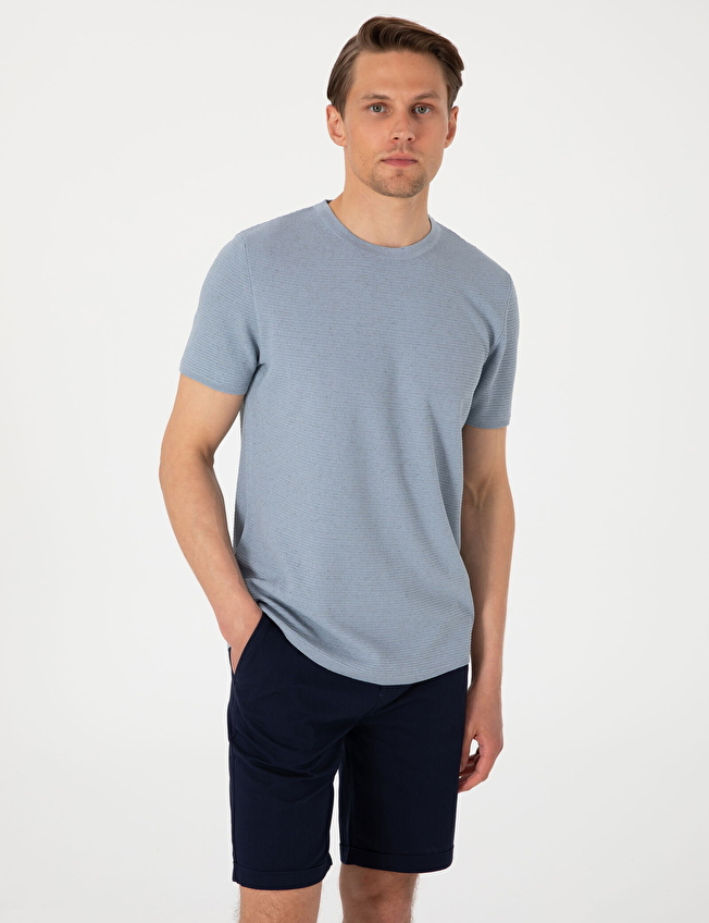 Pierre Cardin Slim Fit Kısa Kol Erkek Kazak 2118912 Mavi Pierre Cardin Slim Fit Kısa Kol Erkek Kazak 2118912 Mavi