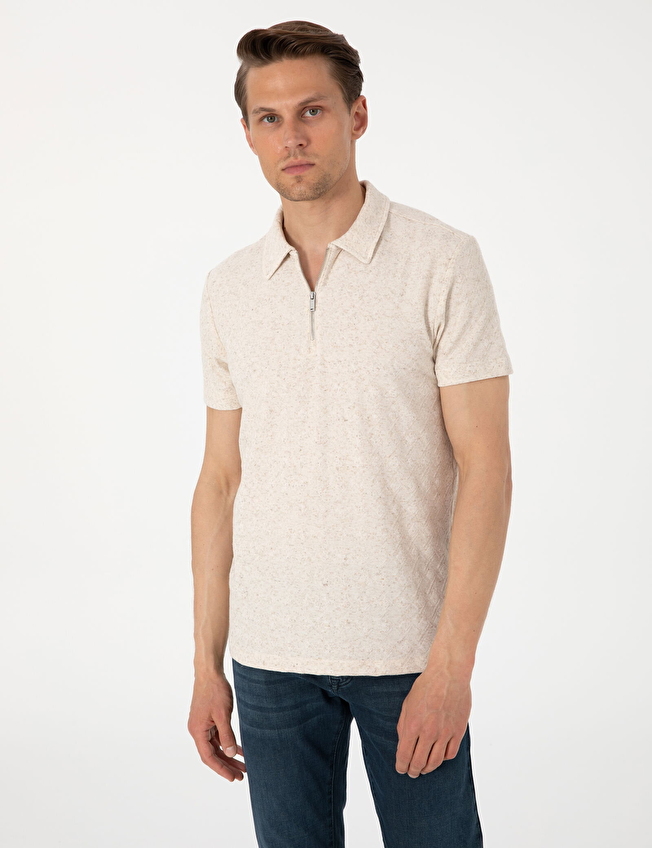 Pierre Cardin Slim Fit Kısa Kol Erkek Tişört 2145575 Bej Pierre Cardin Slim Fit Kısa Kol Erkek Tişört 2145575 Bej