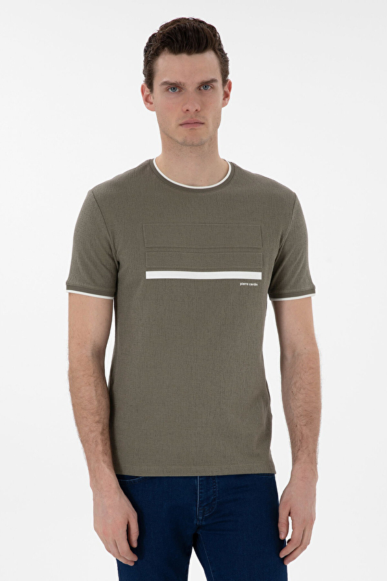 Pierre Cardin Slim Fit Kısa Kol Erkek Tişört 2131626 Haki Pierre Cardin Slim Fit Kısa Kol Erkek Tişört 2131626 Haki
