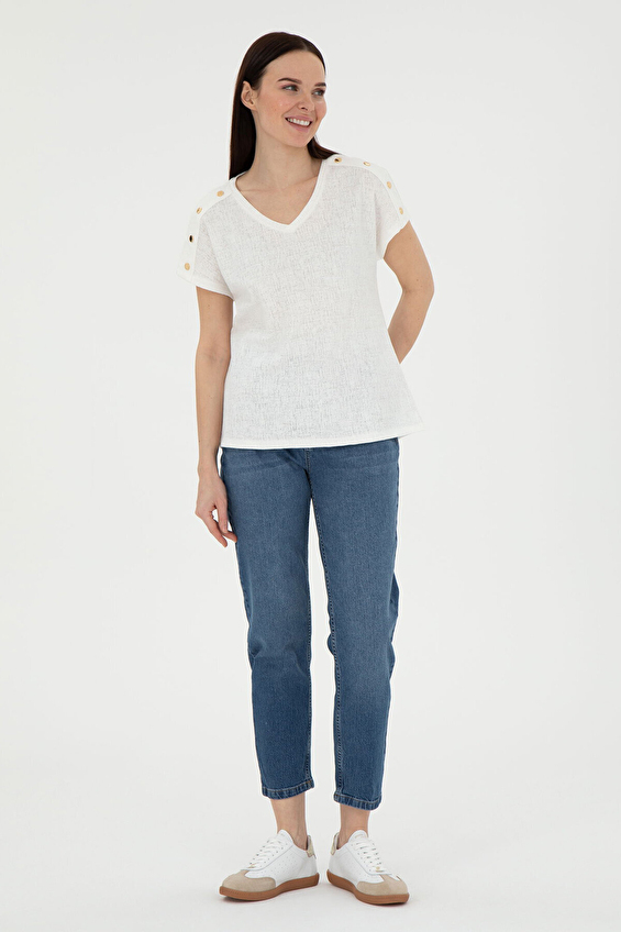 Pierre Cardin Boru Paça Yüksek Bel Kadın Kot Pantolon 2120105 VR003 Denım Pierre Cardin Boru Paça Yüksek Bel Kadın Kot Pantolon 2120105 VR003 Denım