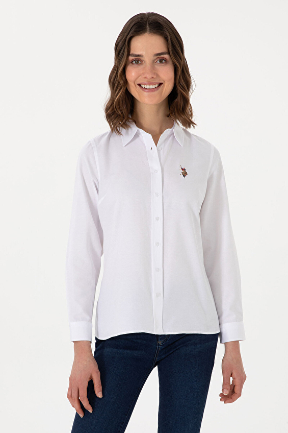 U.S. Polo Assn. Slim Fit Uzun Kollu Kadın Gömlek 2086500 VR013 Beyaz U.S. Polo Assn. Slim Fit Uzun Kollu Kadın Gömlek 2086500 VR013 Beyaz