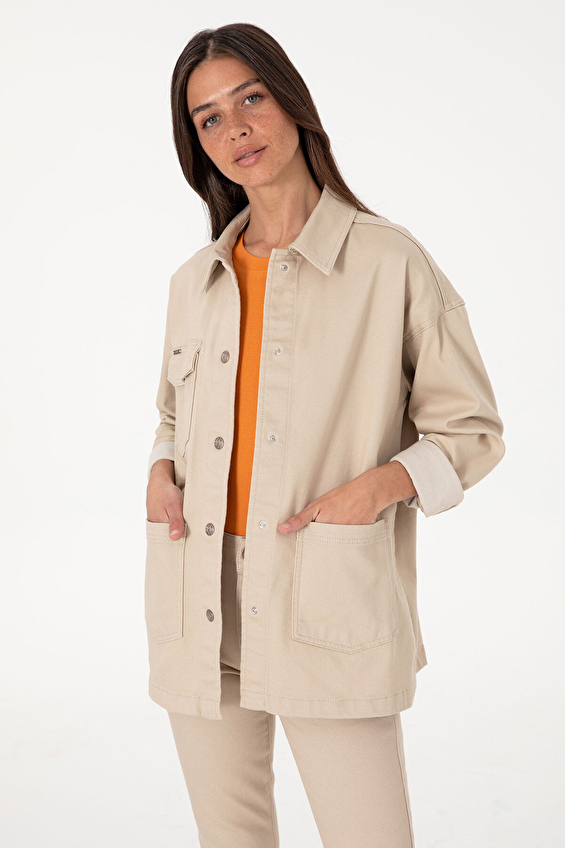 U.S. Polo Assn. Gömlek Yaka Kadın Gömlek 2163523 VR049 Gri U.S. Polo Assn. Gömlek Yaka Kadın Gömlek 2163523 VR049 Gri