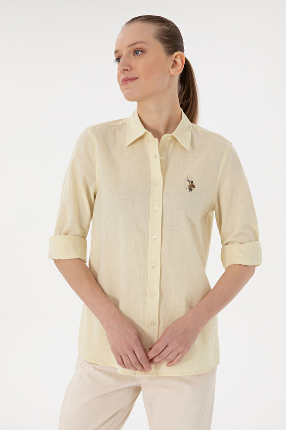 U.S. Polo Assn. Regular Fit Uzun Kollu Kadın Gömlek 2087045 VR035 Sarı U.S. Polo Assn. Regular Fit Uzun Kollu Kadın Gömlek 2087045 VR035 Sarı