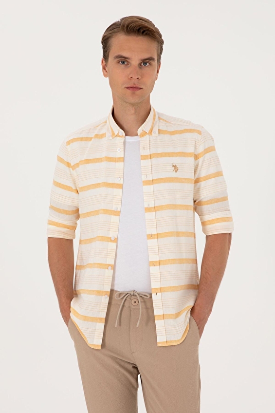 U.S. Polo Assn. Regular Fit Erkek Gömlek 2106621 Sarı U.S. Polo Assn. Regular Fit Erkek Gömlek 2106621 Sarı