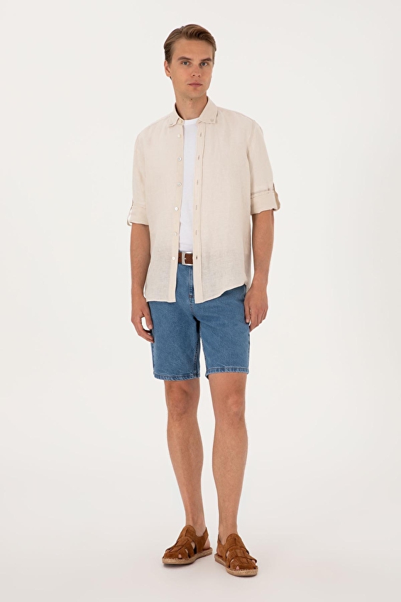 U.S. Polo Assn. Regular Fit Erkek Bermuda Kot Pantolon 2099428 Mavi U.S. Polo Assn. Regular Fit Erkek Bermuda Kot Pantolon 2099428 Mavi