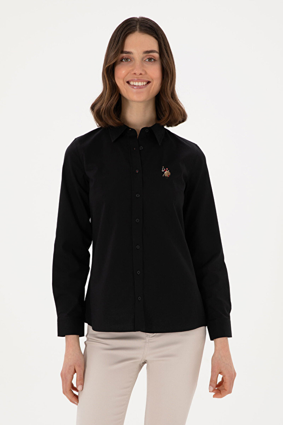 U.S. Polo Assn. Slim Fit Uzun Kollu Kadın Gömlek 2086536 VR046 Siyah U.S. Polo Assn. Slim Fit Uzun Kollu Kadın Gömlek 2086536 VR046 Siyah