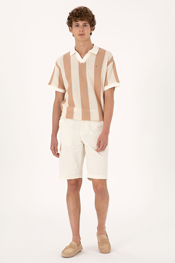 U.S. Polo Assn. Comfort Fit Erkek Bermuda 2108025 Krem U.S. Polo Assn. Comfort Fit Erkek Bermuda 2108025 Krem