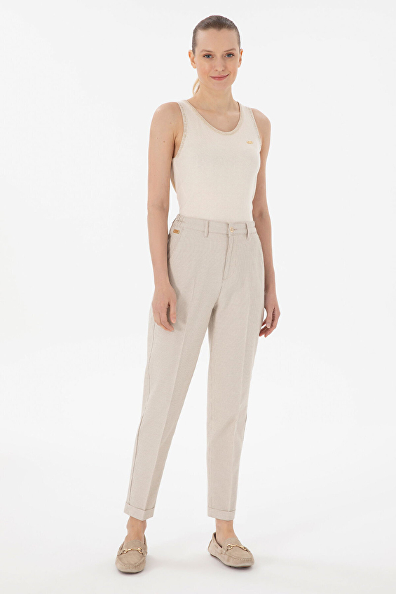 U.S. Polo Assn. Yüksek Bel Carrot Fit Kadın Pantolon 2185010 VR183 Haki U.S. Polo Assn. Yüksek Bel Carrot Fit Kadın Pantolon 2185010 VR183 Haki