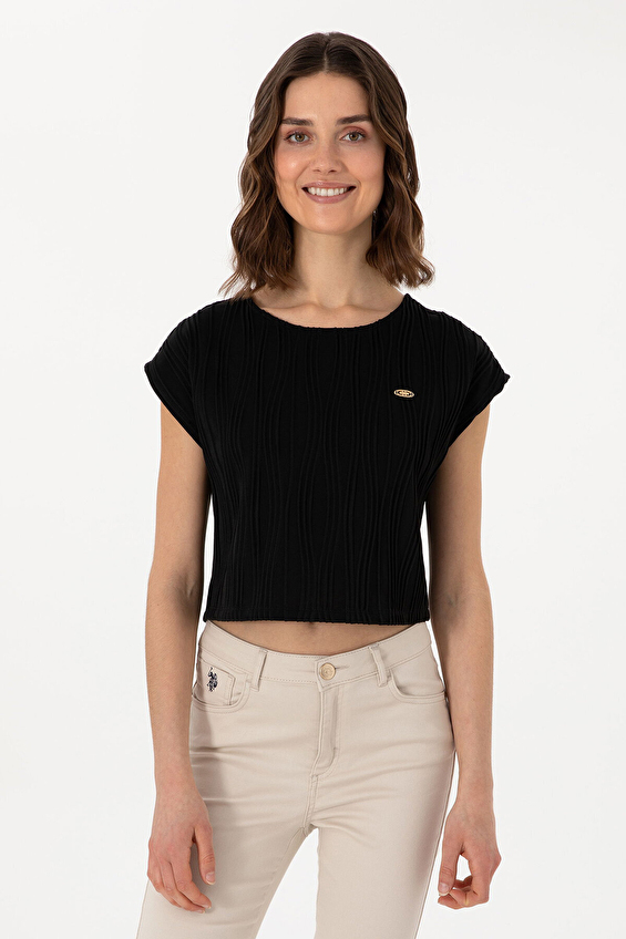 U.S. Polo Assn. Bisiklet Yaka Crop Top Kadın Tişört 2104280 VR046 Siyah U.S. Polo Assn. Bisiklet Yaka Crop Top Kadın Tişört 2104280 VR046 Siyah