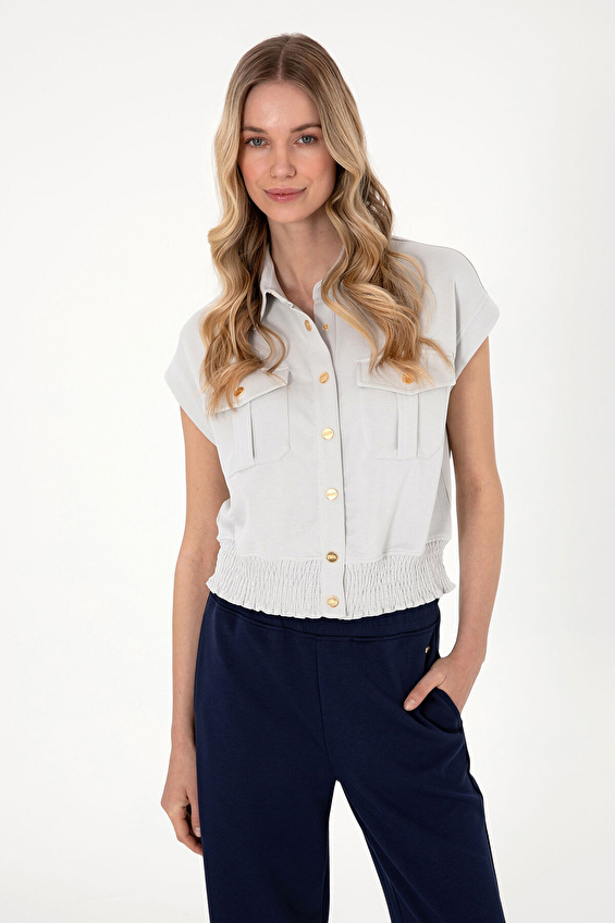 U.S. Polo Assn. Yarasa Kollu Polo Yaka Crop Top Kadın Sweatshirt 2104552 VR049 Gri U.S. Polo Assn. Yarasa Kollu Polo Yaka Crop Top Kadın Sweatshirt 2104552 VR049 Gri