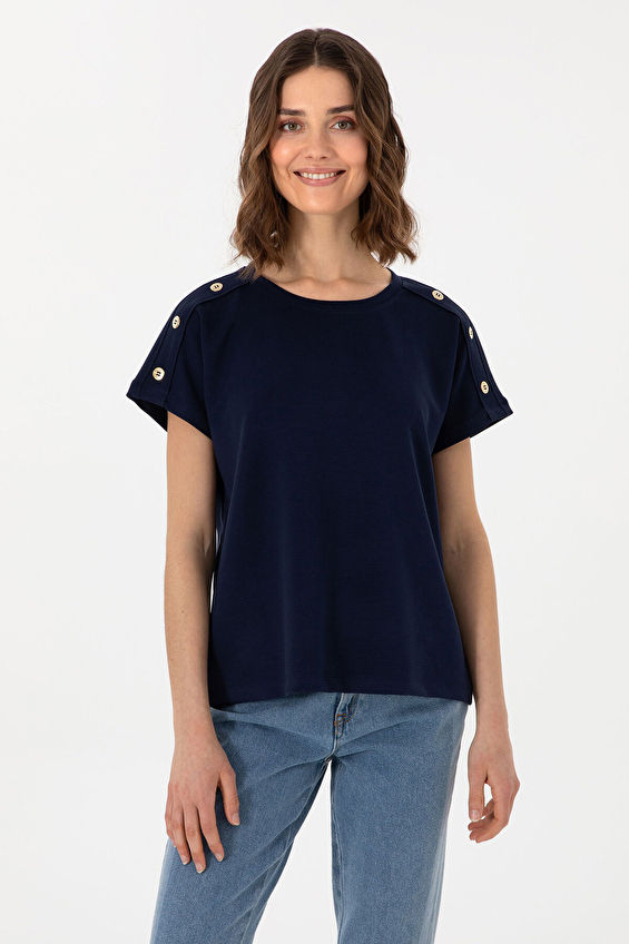 U.S. Polo Assn. Regular Fit Bisiklet Yaka Kadın Tişört 2104545 VR033 Lacivert U.S. Polo Assn. Regular Fit Bisiklet Yaka Kadın Tişört 2104545 VR033 Lacivert